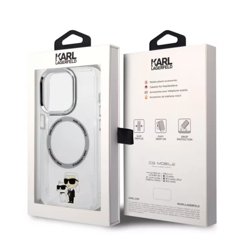 Karl Lagerfeld IML Karl and Choupette MagSafe tok, iPhone 15 Transparent