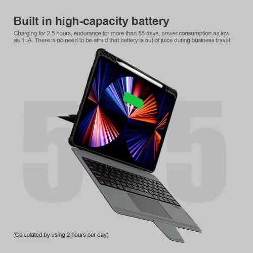 Nillkin Bumper Combo Keyboard tok – Apple iPad Pro 12.9 2020/2021/2022/ Air 13 (2024/2025) – fekete