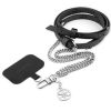 Guess Crossbody Strap PU 4G Chain with Charm Silver/Black - ezüst