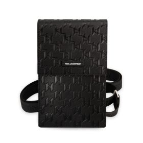   Karl Lagerfeld Saffiano Monogram Wallet Phone Bag Black - fekete