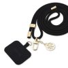 Guess Crossbody Strap Cord 4G Charm Gold/Black - fekete