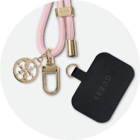 Guess Crossbody Strap Cord 4G Charm Gold/Pink - rózsaszín