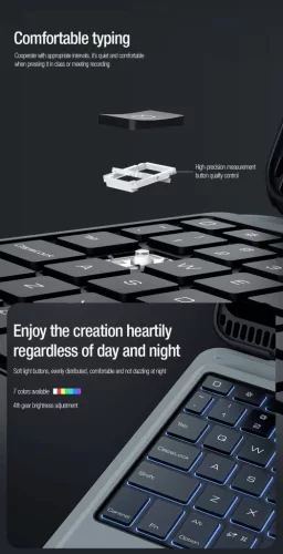 Nillkin Bumper Combo Keyboard (Backlit Version) tok – Apple iPad 10.2 (2019/2020/2021) – fekete