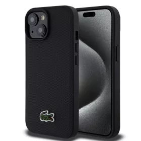   Lacoste Iconic Petit Pique Szőtt Logós MagSafe tok,  iPhone 15 - fekete