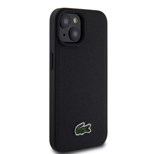 Lacoste Iconic Petit Pique Szőtt Logós MagSafe tok,  iPhone 15 - fekete