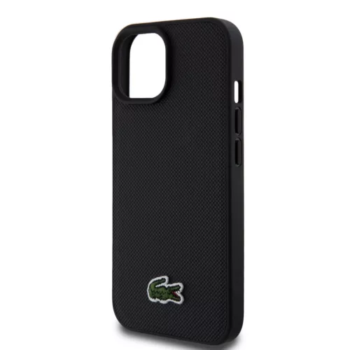 Lacoste Iconic Petit Pique Szőtt Logós MagSafe tok,  iPhone 15 - fekete