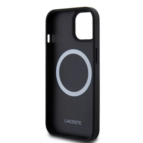 Lacoste Iconic Petit Pique Szőtt Logós MagSafe tok,  iPhone 15 - fekete