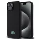 Lacoste Liquid Silicone Microfiber krokodil logós MagSafe tok iPhone 15 -  fekete 