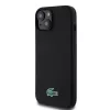 Lacoste Liquid Silicone Microfiber krokodil logós MagSafe tok iPhone 15 -  fekete 