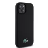 Lacoste Liquid Silicone Microfiber krokodil logós MagSafe tok iPhone 15 -  fekete 