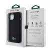 Lacoste Liquid Silicone Microfiber krokodil logós MagSafe tok iPhone 15 -  fekete 