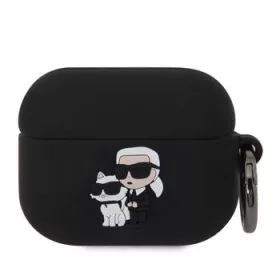   Karl Lagerfeld 3D Logo NFT Karl and Choupette Silikonové tok, AirPods Pro - fekete