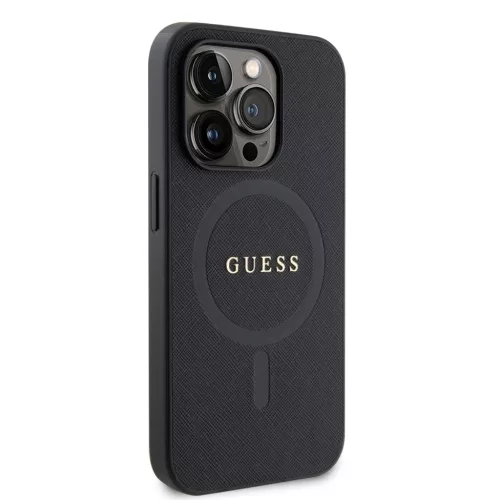 Guess PU Saffiano MagSafe tok, iPhone 15 Pro Max - fekete