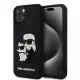 Karl Lagerfeld 3D Rubber Karl and Choupette tok, iPhone 13 Pro Max - fekete
