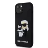 Karl Lagerfeld 3D Rubber Karl and Choupette tok, iPhone 13 - fekete