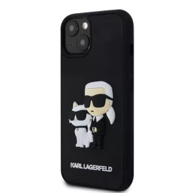   Karl Lagerfeld 3D Rubber Karl and Choupette tok, iPhone 13 - fekete