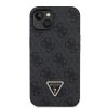 Guess PU 4G Strass Triangle Metal Logo tok, iPhone 16 Pro - fekete
