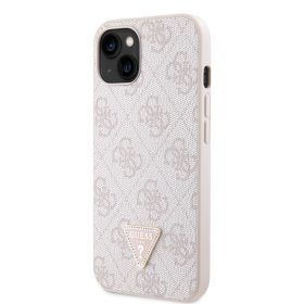   Guess PU 4G Strass Triangle Metal Logo tok, iPhone 16 Pro - rózsaszín