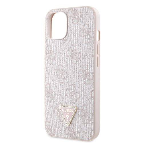 Guess PU 4G Strass Triangle Metal Logo tok, iPhone 16 Pro - rózsaszín