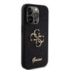 Guess PU Fixed Glitter 4G Metal Logo tok, iPhone 16 Pro - fekete
