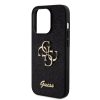 Guess PU Fixed Glitter 4G Metal Logo tok, iPhone 16 Pro - fekete