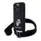 Karl Lagerfeld Saffiano Crossbody Popruh Metal Karl and Choupette tok, iPhone 15 Pro - fekete -