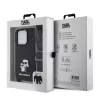 Karl Lagerfeld Saffiano Crossbody Popruh Metal Karl and Choupette tok, iPhone 15 Pro - fekete -