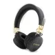 Guess PU Leather 4G Metal Logo Wireless Headphone Black - fekete