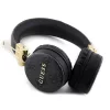 Guess PU Leather 4G Metal Logo Wireless Headphone Black - fekete