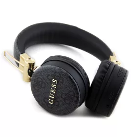  Guess PU Leather 4G Metal Logo Wireless Headphone Black - fekete