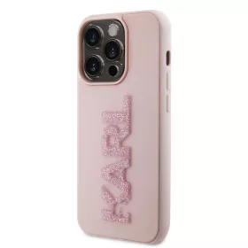   Karl Lagerfeld 3D Rubber Glitter Logo Karl iPhone 15 Pro Max tok – rózsaszín
