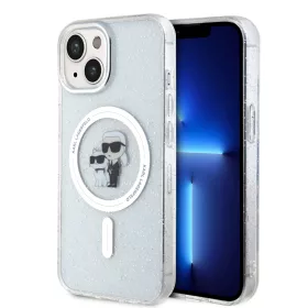   Karl Lagerfeld IML Glitter Karl and Choupette MagSafe iPhone 15 tok – átlátszó