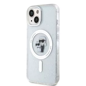   Karl Lagerfeld IML Glitter Karl and Choupette MagSafe iPhone 15 tok – átlátszó