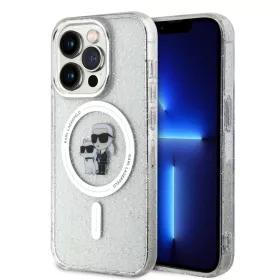   Karl Lagerfeld IML Glitter Karl and Choupette MagSafe iPhone 15 Pro tok – átlátszó