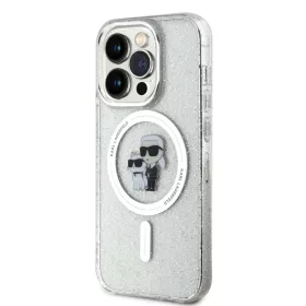   Karl Lagerfeld IML Glitter Karl and Choupette MagSafe iPhone 15 Pro tok – átlátszó