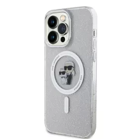   Karl Lagerfeld IML Glitter Karl and Choupette MagSafe iPhone 15 Pro Max tok – átlátszó