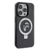 Karl Lagerfeld Ringstand Karl and Choupette MagSafe tok, iPhone 16 Pro Max - fekete