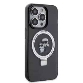   Karl Lagerfeld Ringstand Karl and Choupette MagSafe tok, iPhone 16 Pro Max - fekete