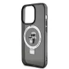 Karl Lagerfeld Ringstand Karl and Choupette MagSafe tok, iPhone 16 Pro Max - fekete