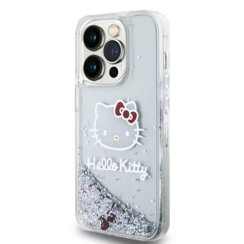 Hello Kitty Liquid Glitter Electroplating Head Logo iPhone 13 Pro tok – átlátszó