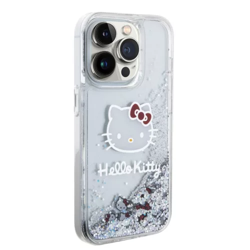 Hello Kitty Liquid Glitter Electroplating Head Logo iPhone 13 Pro tok – átlátszó