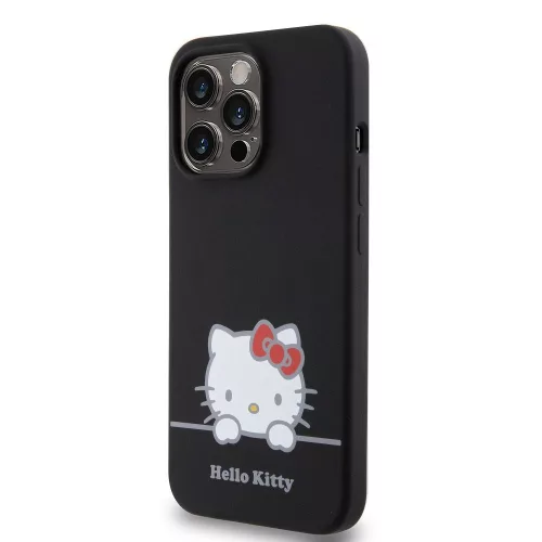 Hello Kitty Liquid Silicone Daydreaming Logo iPhone 13 Pro tok – fekete