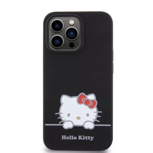 Hello Kitty Liquid Silicone Daydreaming Logo iPhone 13 Pro tok – fekete