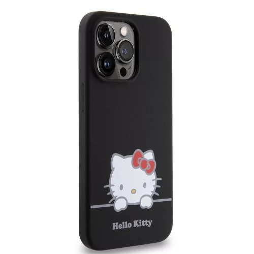 Hello Kitty Liquid Silicone Daydreaming Logo iPhone 13 Pro tok – fekete