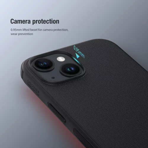 Nillkin Super Frosted PRO tok Apple iPhone 15 készülékhez – Fekete (logó nélkül)