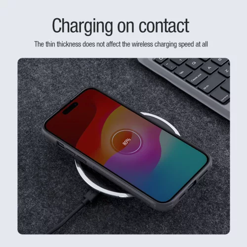 Nillkin Super Frosted PRO Magnetic tok Apple iPhone 15 készülékhez – Fekete