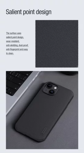Nillkin Super Frosted PRO Magnetic tok Apple iPhone 15 készülékhez – Fekete