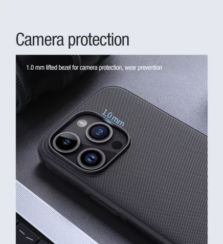 Nillkin Super Frosted PRO Magnetic tok Apple iPhone 15 Pro készülékhez – Fekete