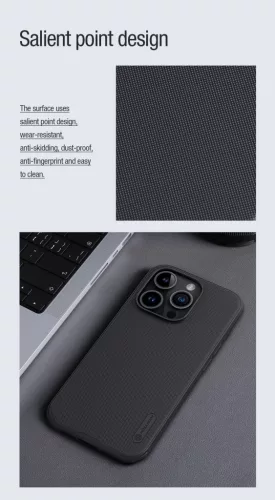 Nillkin Super Frosted PRO Magnetic tok Apple iPhone 15 Pro készülékhez – Fekete