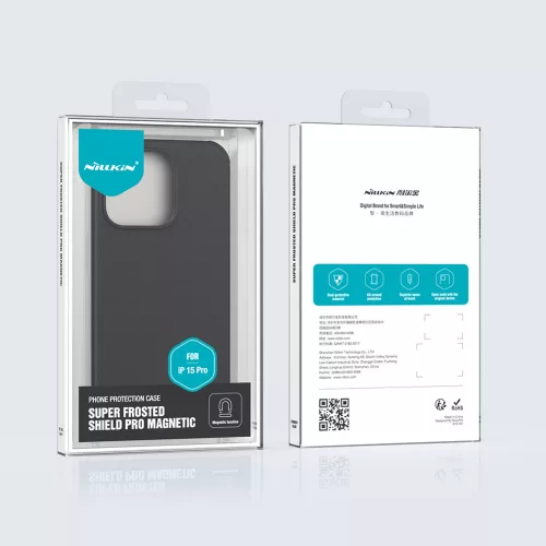 Nillkin Super Frosted PRO Magnetic tok Apple iPhone 15 Pro készülékhez – Fekete